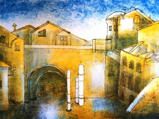 014 - Portico d'Ottavia - cm. 50x35 - Litografia (Lithography)